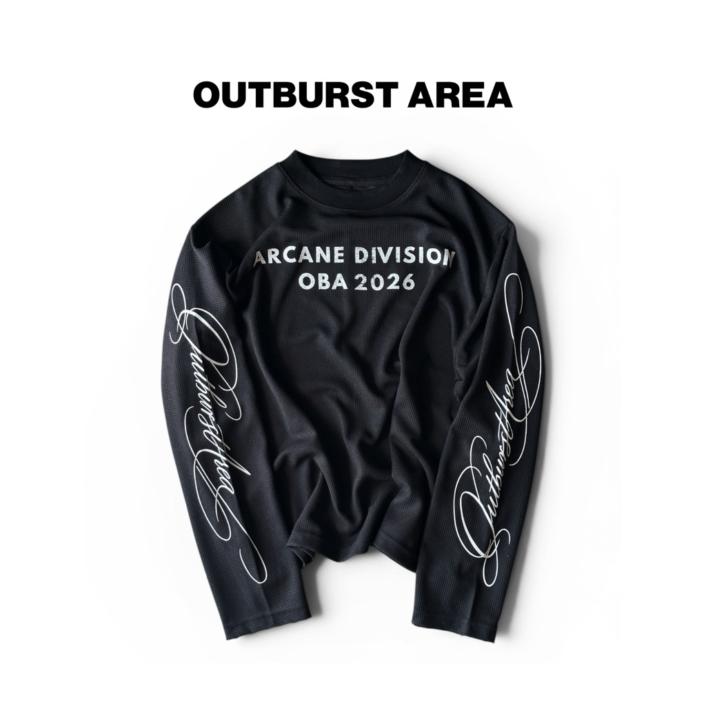 Áo Tay Dài Nam Nữ Vải Waffle OUTBURST - OBA WAFFLE SCRIPT LONGSLEEVE