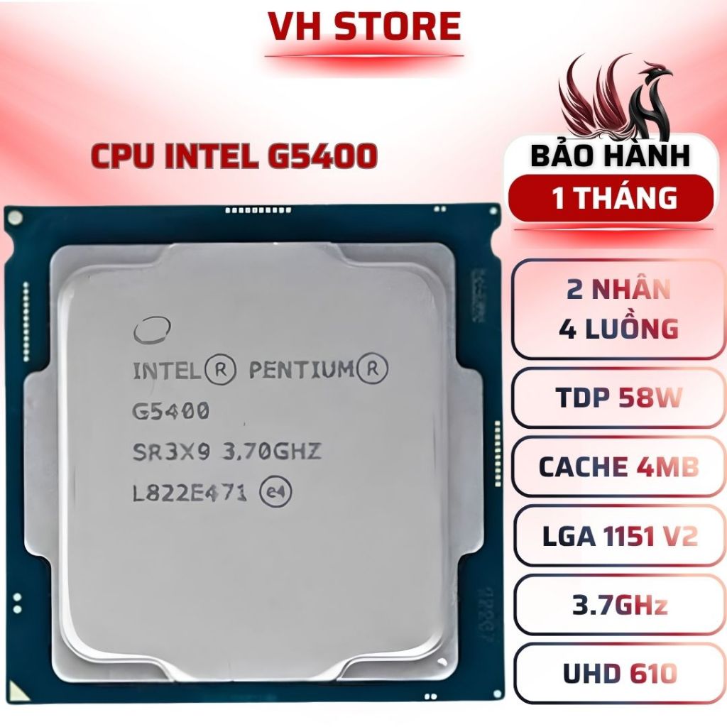 CPU Intel Pentium Gold G5400 2 Nhân 4 Luồng LGA1151 - BẢO HÀNH 1 THÁNG - VHSTORE