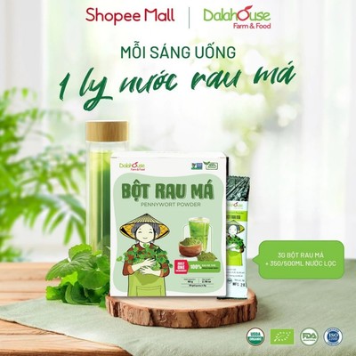 Bột rau má nguyên chất Dalahouse công nghệ sấy lạnh tiêu chuẩn châu Âu hộp 60gr