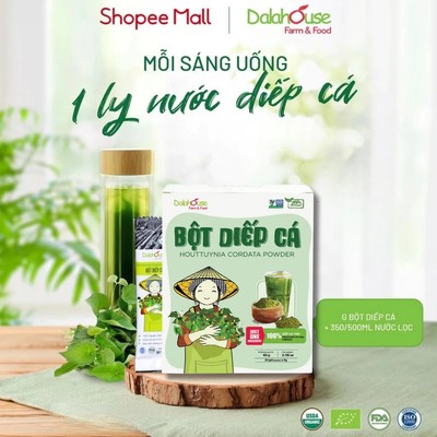 Bột diếp cá nguyên chất Dalahouse công nghệ sấy lạnh tiêu chuẩn châu Âu hộp 60 gr