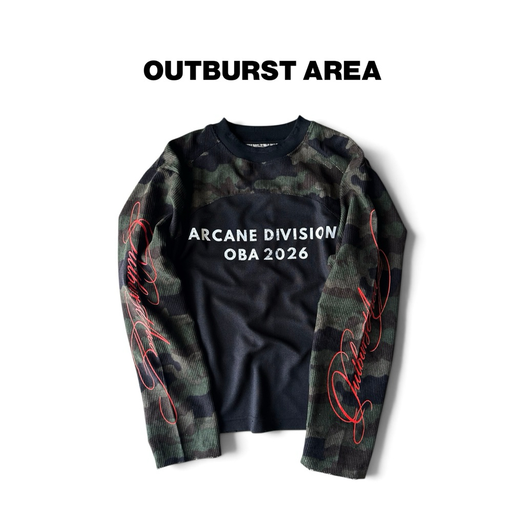 Áo Tay Dài Vải Waffle Phối Camo - OBA SCRIPT CAMO LONGSLEEVE