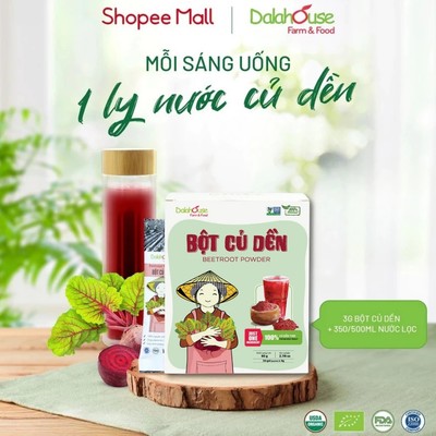 Bột củ dền nguyên chất Dalahouse bổ máu, công nghệ sấy lạnh tiêu chuẩn Châu Âu hộp 60 gr