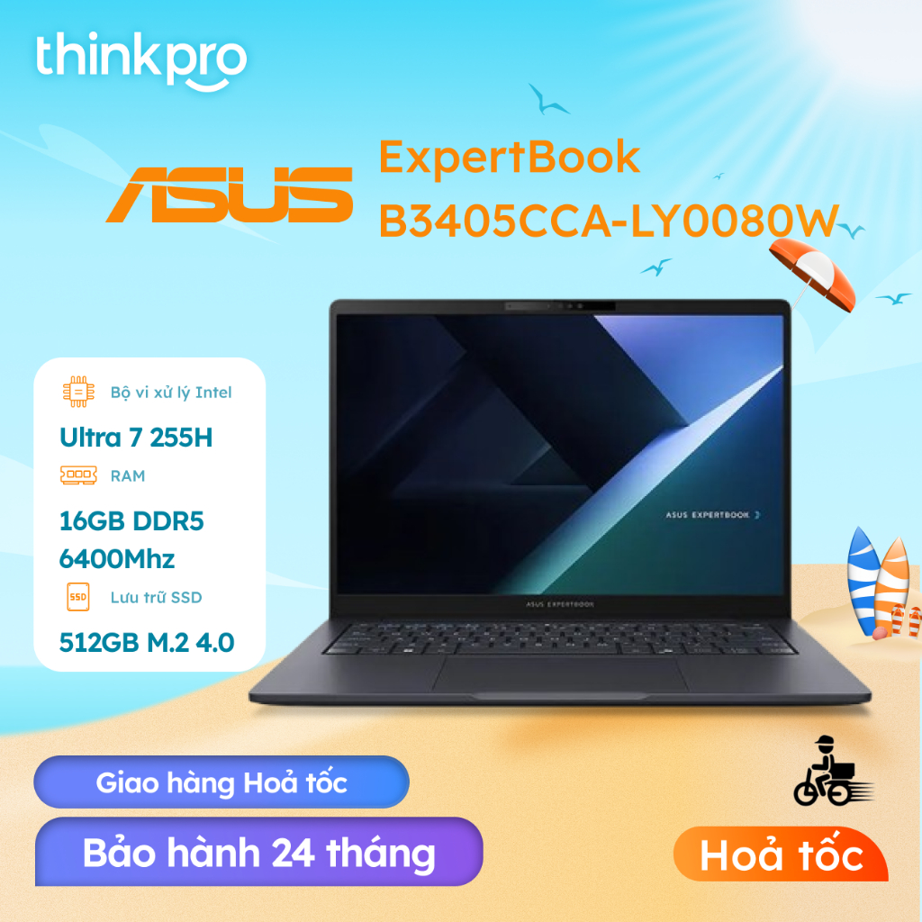 Laptop ASUS ExpertBook B3405CCA LY0080W Core Ultra 7 RAM 16GB SSD 512GB 14 inch WUXGA AI Copilot