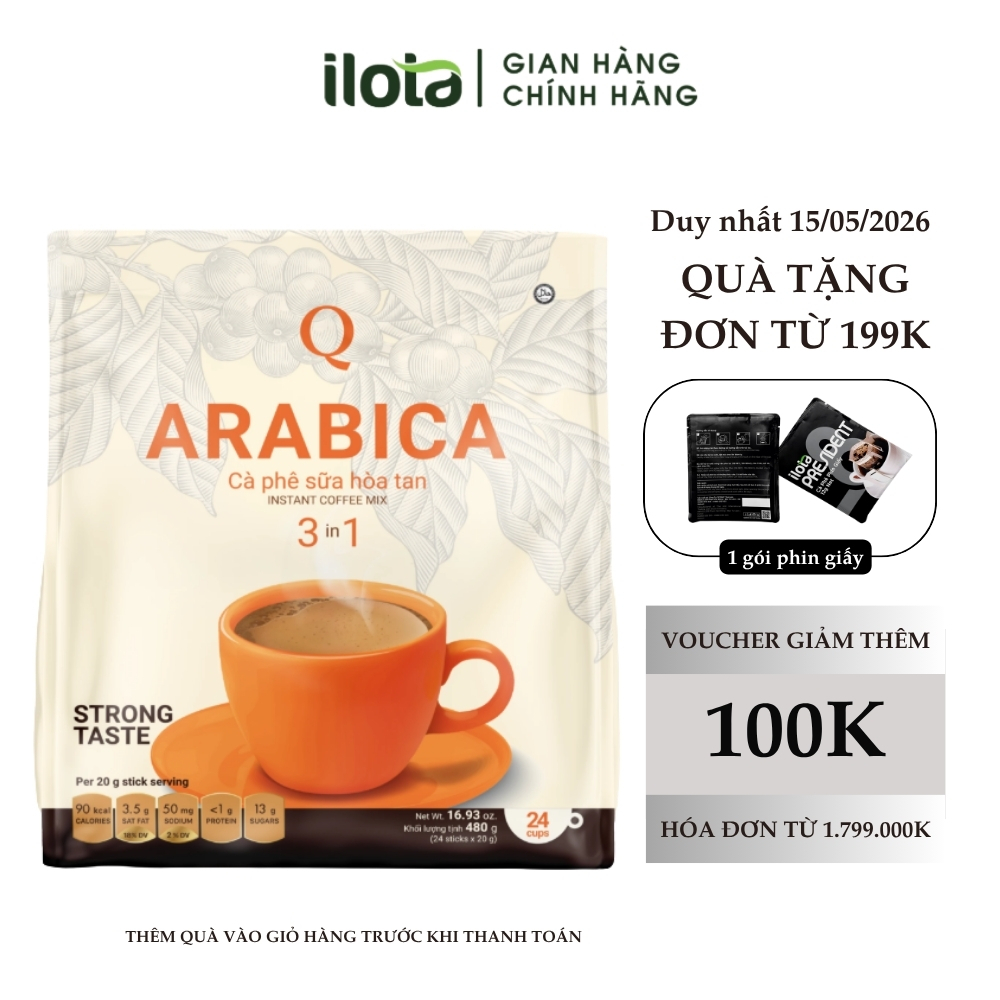 Cà phê sữa Arabica hòa tan 3in1 (Bịch 24 gói) - Trần Quang