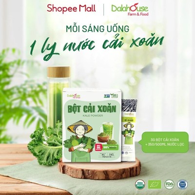 Bột cải xoăn kale nguyên chất Dalahouse công nghệ sấy lạnh tiêu chuẩn Châu Âu hộp 60 gr
