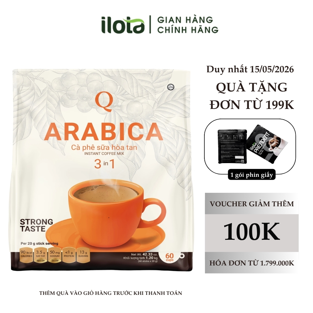 Cà phê sữa Arabica hòa tan 3in1 (Bịch - 60 gói) - Trần Quang