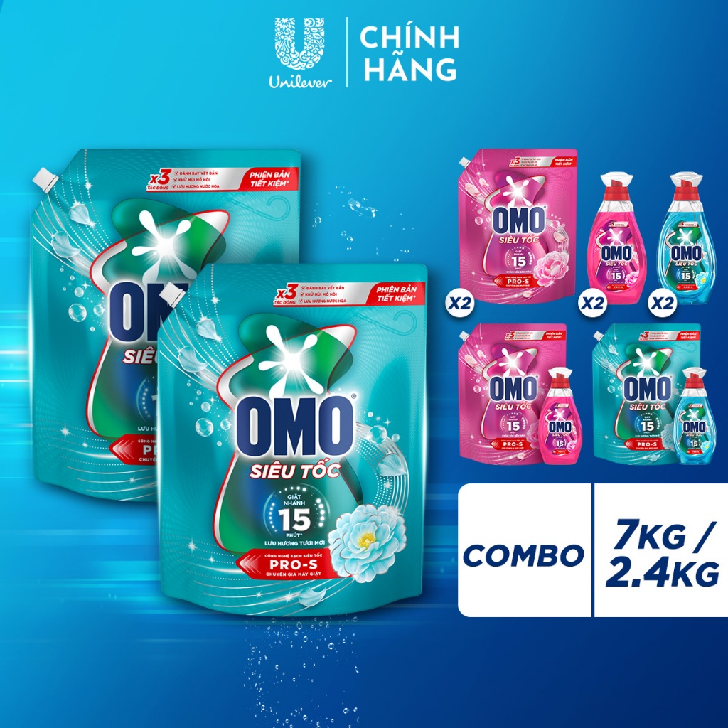 [SVIP][MỚI]Combo 2 Nước giặt Omo Siêu Tốc đầu tiên tại Việt Nam,được thiết kế riêng cho chu trình gi