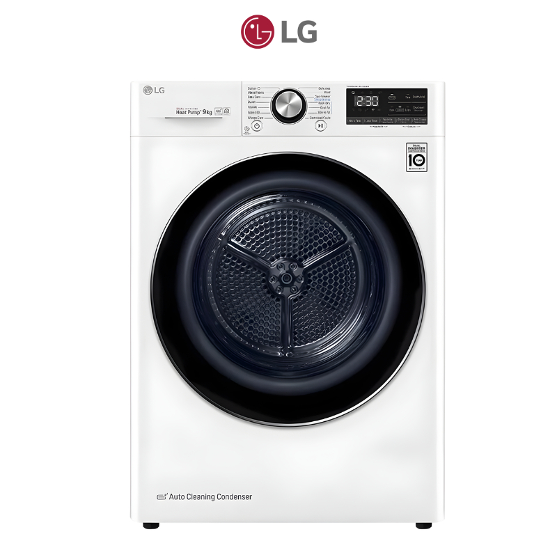 [Livestream] - Máy sấy bơm nhiệt LG DUAL Inverter Heat Pump™ 9kg màu trắng DVHP09W
