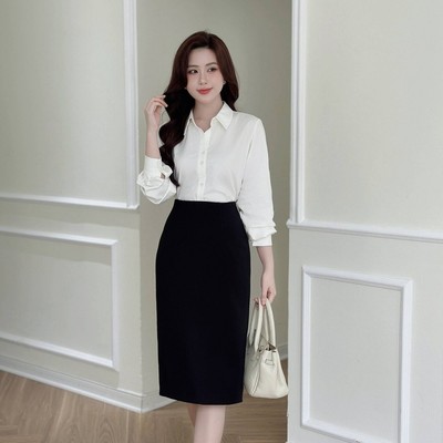 Chân váy công sở căn bản xẻ sau dài 60cm thanh lịch Callene (L2943)