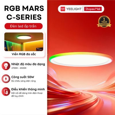 Đèn LED Ốp Trần Thông Minh Yeelight Mars RGB C300/C400 | 24W/ 40W, Hỗ trợ Google, 16 triệu màu RGB