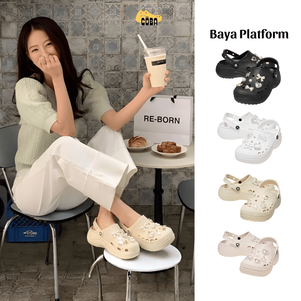 (FULLBOX+CHARM) Dép Sục Crocs Baya Platform Clog Nữ Dập Chữ Đế Cao 5CM Hottrend 2026 Êm Chân Thoáng 