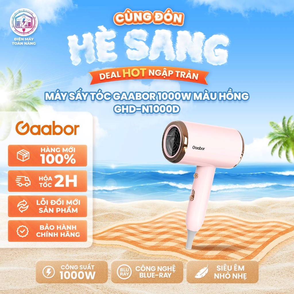 Máy Sấy Tóc Ánh Sáng Xanh Gaabor GHD-N1000D – Công Suất 1000W - Chính Hãng