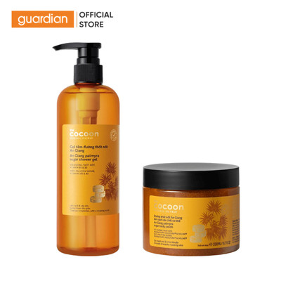 Combo Gel Tắm Đường Thốt Nốt An Giang Cocoon 500ml & Tẩy Da Chết Cơ Thể Cocoon Đường Thốt Nốt An Giang 200ml