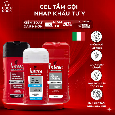 Sữa Tắm Gel Tắm Gội Hương Nước Hoa Nam Intesa 250ml Chính Hãng Ý Lưu Hương Lâu Khử Mùi Hiệu Quả