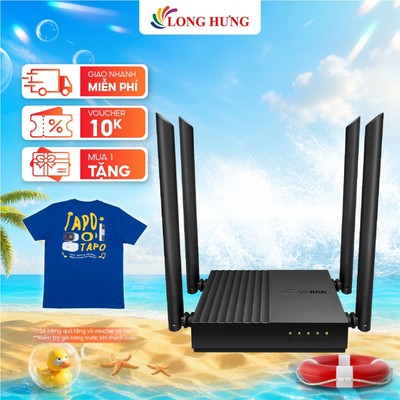 Thiết bị định tuyến mạng không dây TP-Link Router Wifi 5 Dual Band Full Gigabit AC1200 Archer C64 - Hàng chính hãng