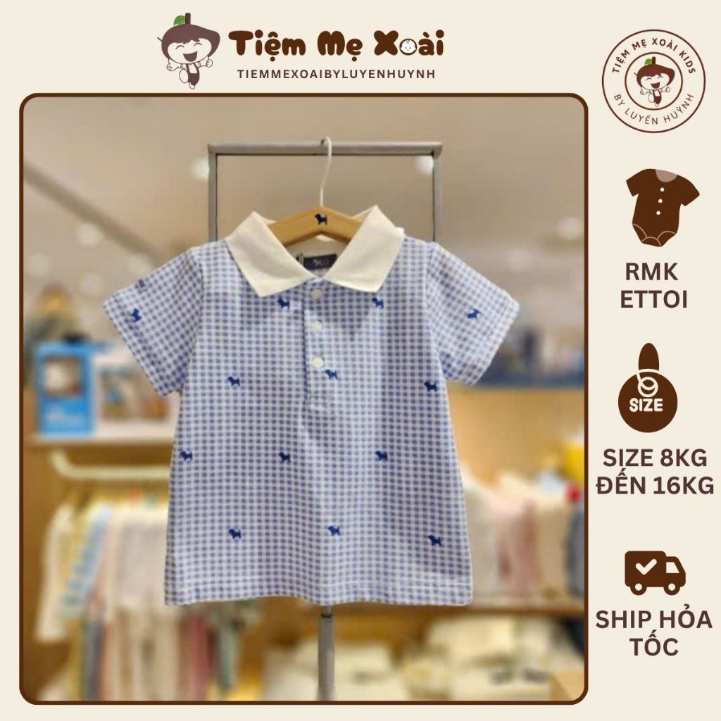 Aó rmk ettoi polo xanh cho bé trai