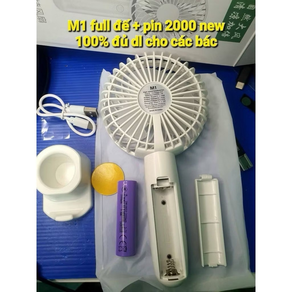 Quạt cầm tay M1 công suất siêu mạnh, siêu mát động cơ phản lực 1503 ko chổi than , cầm tay , pin 18650 tháo rời tiện lợi | BigBuy360 - bigbuy360.vn
