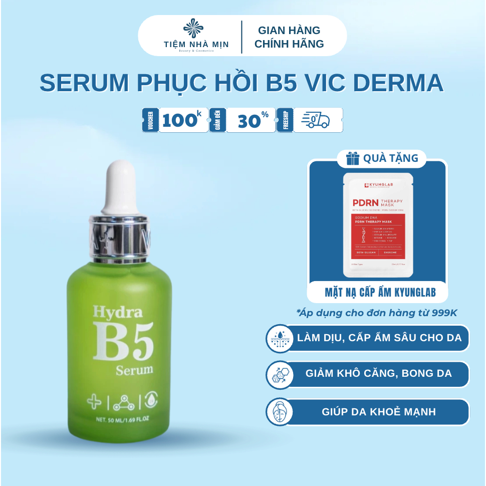 Serum Hydra B5 Vic Derma Giúp Phục Hồi, Cấp Ẩm Và Giúp Da Khoẻ Mạnh 50ml