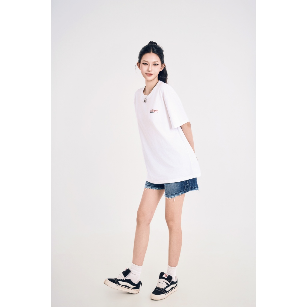 Genviet studio - Quần Short Denim Cạp Cao Raw Hem