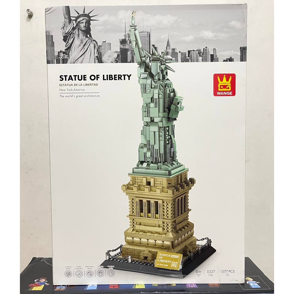 Đồ Chơi Lắp Ráp Wange 5227 ( Tượng Nữ Thần Tự Do New York Statue Of Liberty 1577 Mảnh )