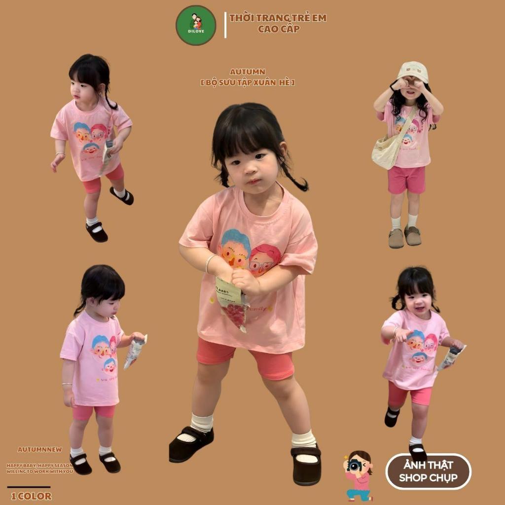 Bộ Đồ Bé Gái DILOVE Phong Cách Hàn Quốc Chất Liệu Cotton Co Giãn Thoáng Mát Quần Áo Cho Bé - Mã N3 -