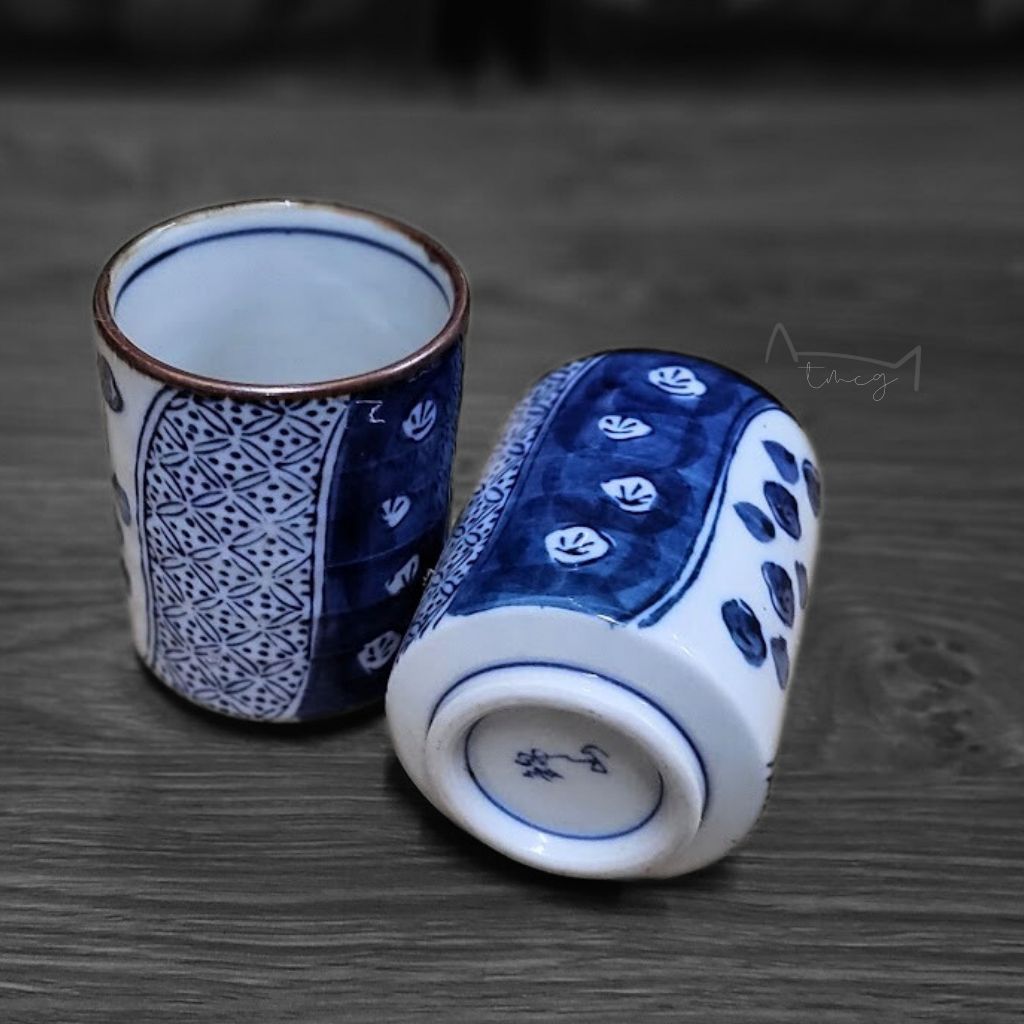 Cốc cao hoạ tiết | Men lam | dk7-c10cm