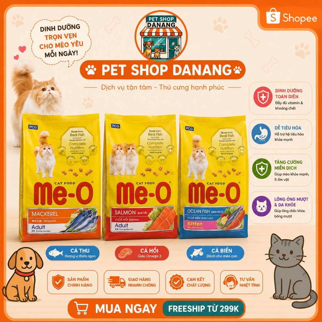 Thức ăn hạt Me-O cho mèo (gói 1.2KG)