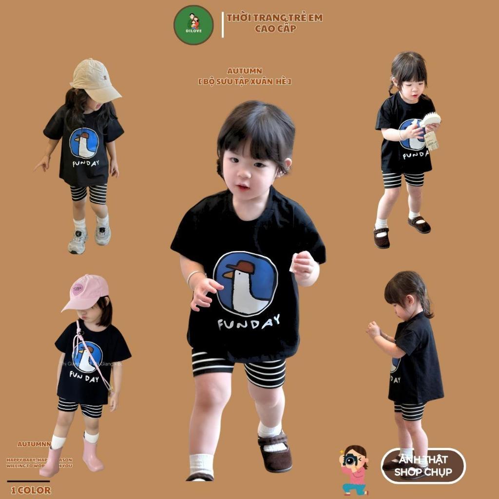 Bộ Đồ Bé Gái DILOVE Phong Cách Hàn Quốc Chất Liệu Cotton Co Giãn Thoáng Mát Quần Áo Cho Bé - Mã N5 -