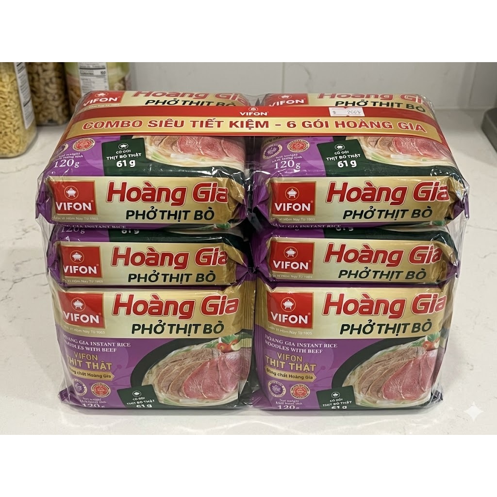 Phở Thịt Bò Hoàng Gia VIFON (120g/gói) - Có Gói Thịt Thật 61g