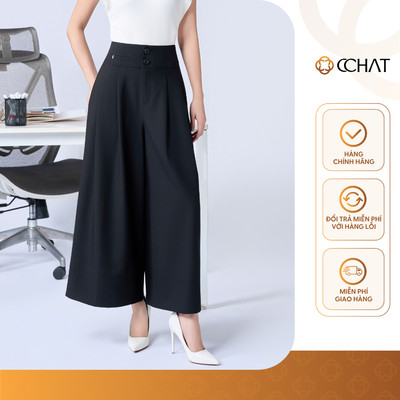 Quần Ống Rộng 𝐂𝐂𝐇𝐀𝐓 Dáng Suông Kiểu Hanas Chất Liệu Tuytsi Cao Cấp 55QDS2002ST