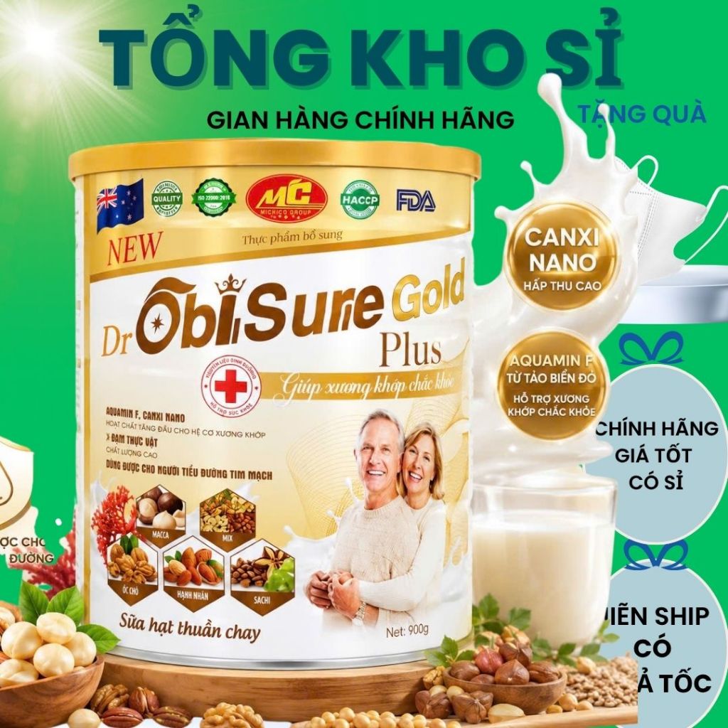 ObiSure Gold Plus 900g – Sữa Hạt Thuần Thực Vật Cho Cả Gia Đình Giải Pháp Dinh Dưỡng Từ Các Loại Hạt