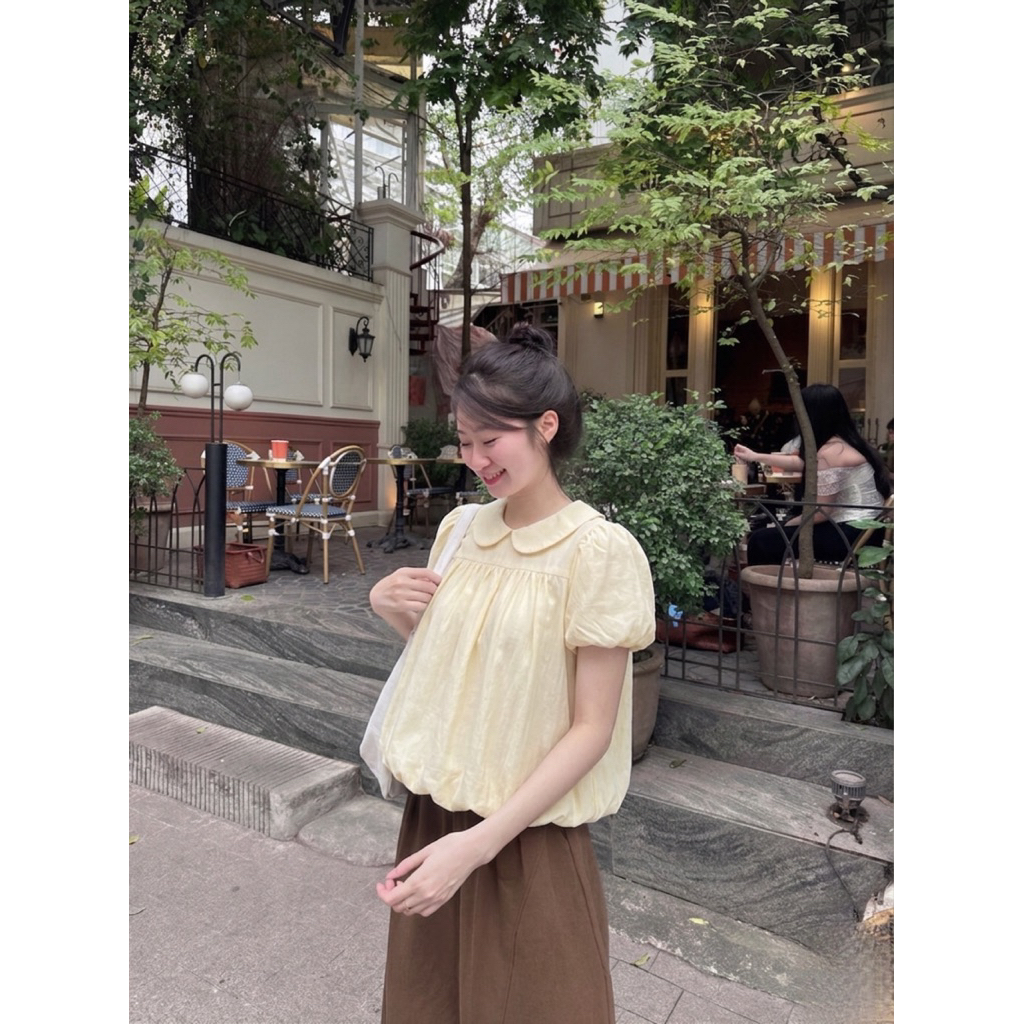 [MỞ BÁN] Áo Babydoll cổ sen tay bồng tiểu thư 2 lớp vải gió sần mịn mát mùa hè cho nữ m6613 | BigBuy360 - bigbuy360.vn