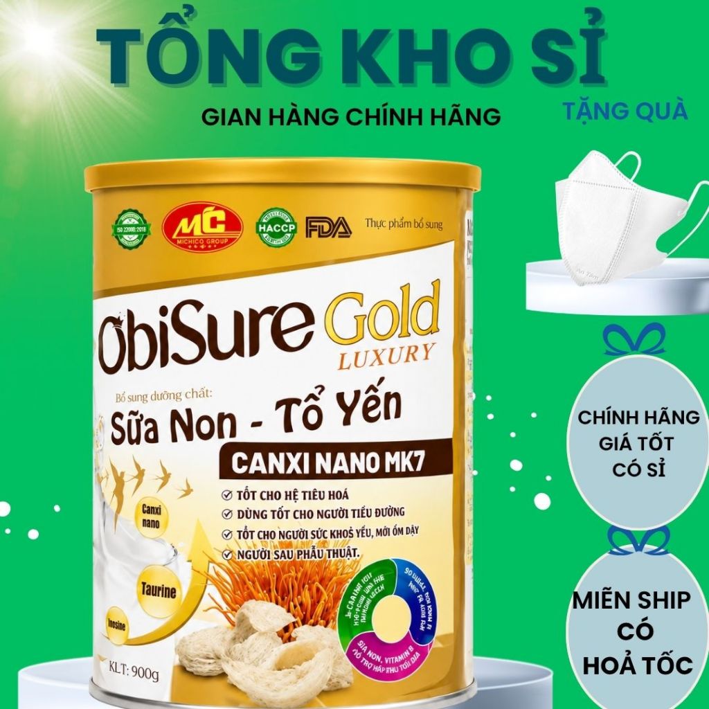 Sữa Non Tổ Yến ObiSure Gold Luxury 900g – Bổ Sung Dinh Dưỡng Toàn Diện, Tăng Cường Sức Khỏe