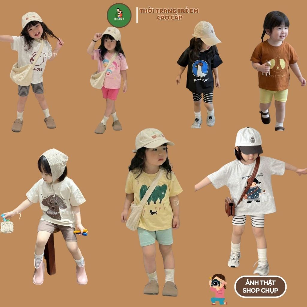 Bộ Đồ Bé Gái DILOVE88 Phong Cách Hàn Quốc Chất Liệu Cotton Co Giãn Thoáng Mát Quần Áo Cho Bé - Mã FU