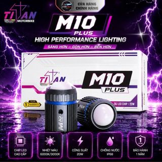 Đèn Trợ Sáng TITAN M10 PLUS Công Suất 20W, Sáng Mịn Cực Nhẹ Điện Gắn Các Loại Xe - Bảo Hành 1 Năm