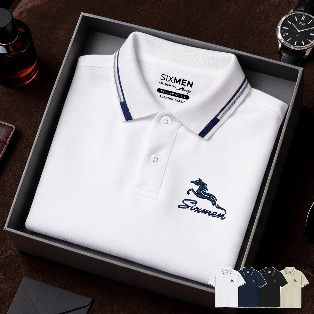 Áo Polo Nam SIXMEN HECARIM Vải Cá Sấu FeelMax Co Giãn Thoáng Mát Form Regular Fit Lịch Lãm