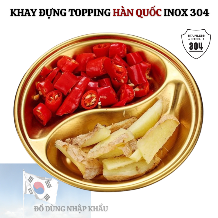 Khay đựng nước chấm inox 304 Hàn Quốc Gorilla Chef dĩa đựng gia vị bằng inox