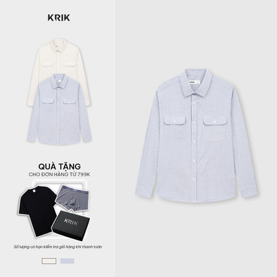 Áo Sơ Mi Nam KRIK Form Classic Thiết Kế Hai Túi Ngực Thanh Lịch Dễ Mặc SD3338