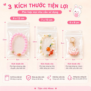 (combo 10/20/50) Túi ziplock, túi zip có lỗ treo trong suốt dùng làm thủ công DIY, thẻ lời chúc - tiệm nhà Minee