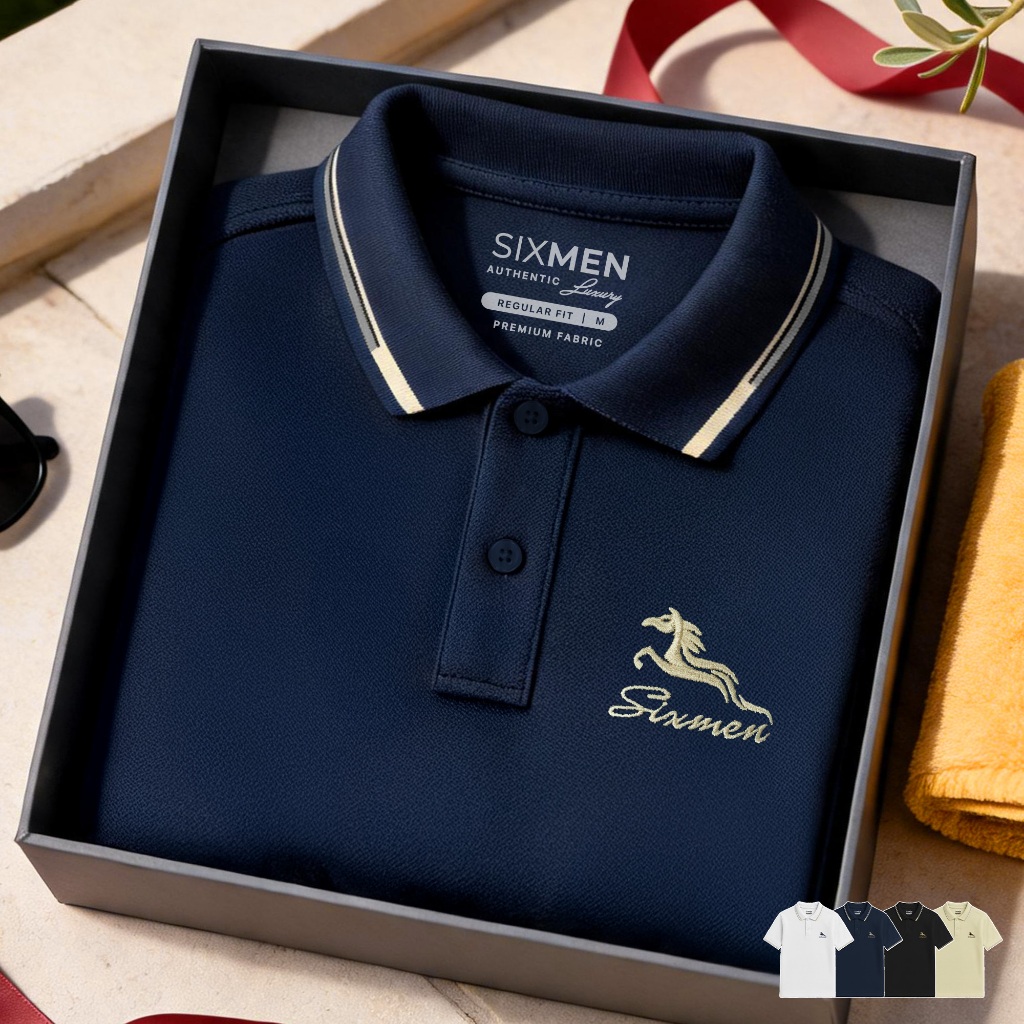 Áo Polo Nam SIXMEN HECARIM Vải Cá Sấu FeelMax Co Giãn Thoáng Mát Form Regular Fit Lịch Lãm