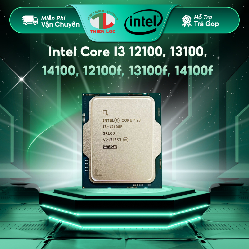 [ Full vat ][LGA1700] Intel Core I3 12100, 13100, 14100, 12100f, 13100f, 14100f Tray new BH 36 tháng