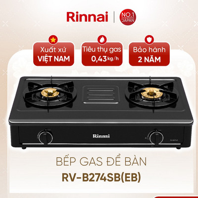 [CHÍNH HÃNG] Bếp gas dương Rinnai RV-B274SB(EB) - Mặt bếp Thép phủ men và kiềng bếp men