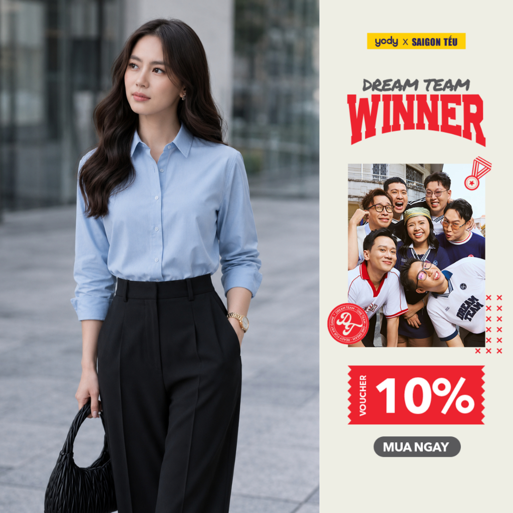 Áo sơ mi nữ Yody kiểu dáng regular classic essential vải lụa nến chống nhăn TRA - WOSH26A007 | BigBuy360 - bigbuy360.vn