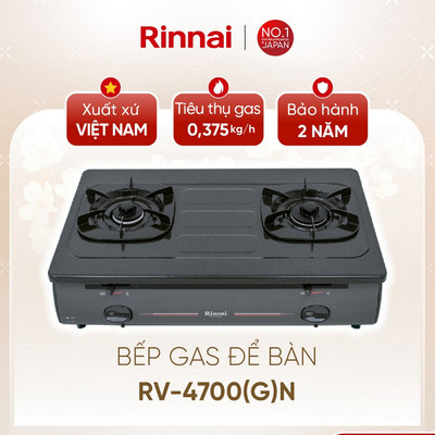 [CHÍNH HÃNG] Bếp gas dương Rinnai RV-4700(G)N - Mặt bếp Thép phủ men và kiềng bếp men