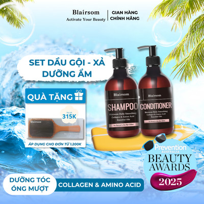 Bộ Đôi combo gội xả Blairsom (Úc) Dưỡng ẩm Suôn mượt - Phục hồi hư tổn (Dành cho tóc khô, tóc thường) ;dung tích (500ml)