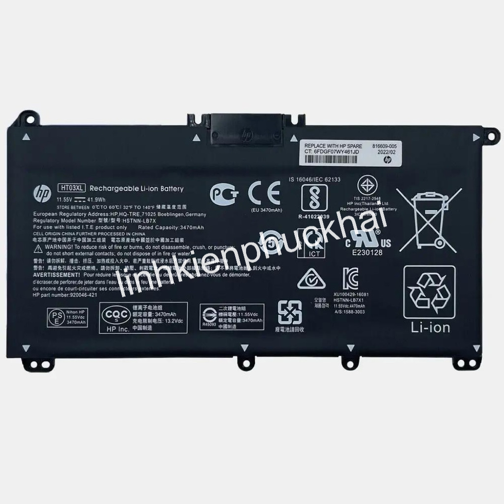 Pin laptop HP Pavilion mã HT03XL Zin