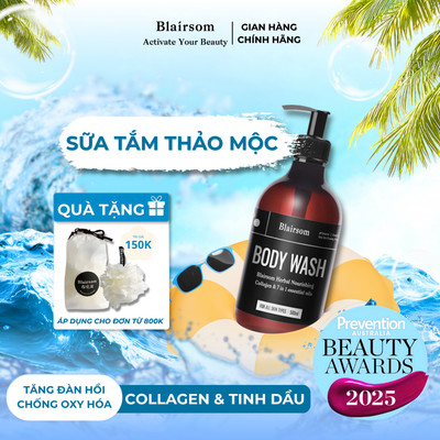 Sữa Tắm Collagen Thảo Mộc Blairsom Úc Dưỡng Ẩm Dịu Nhẹ, lưu hương thơm lâu, không paraben (500ml)