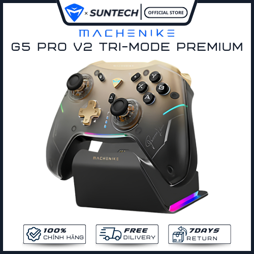 Tay Cầm Chơi Game Machenike G5 Pro V2 Tri-Mode - Kèm Dock Sạc Không Dây, Công Nghệ Hall Effect V2, P