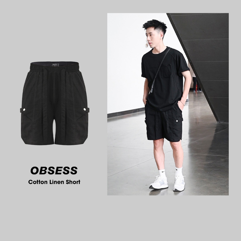 Quần Short Đũi Dây Chéo Xẻ Gấu Obsess brand Cotton Linen Short