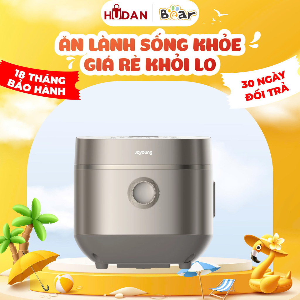 Nồi cơm điện inox JoYoung lõi 1,8L inox 316 xửng inox 304 JNRC-502 Tiếng Việt 4-8 Người Ăn BH 24M